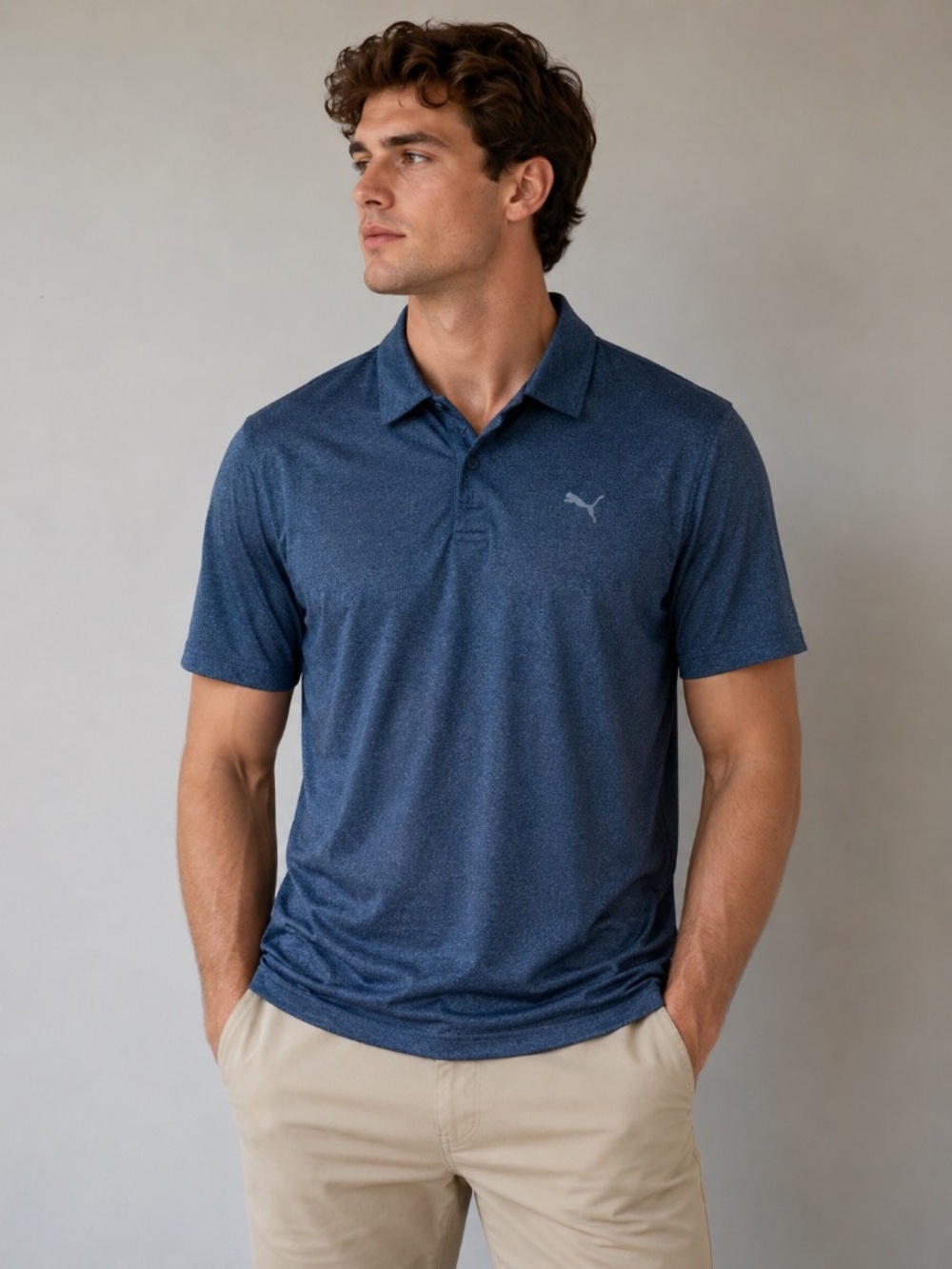 Men's Puma Golf Blue Polo Shirt - Size Large